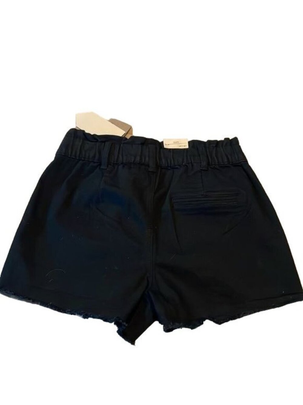 Ban jara Womens Super High Rise Denim Shorts 7/27 Recycled Frayed Hem Black - Picture 4 of 10